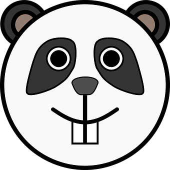 Smiling Panda Face Graphic PNG image