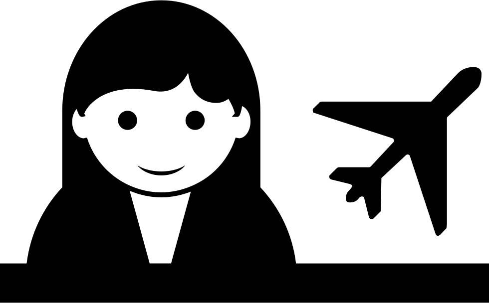 Smiling Person Airplane Silhouette PNG image