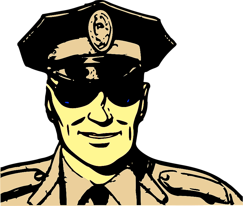 Smiling Police Officer Illustration PNG image