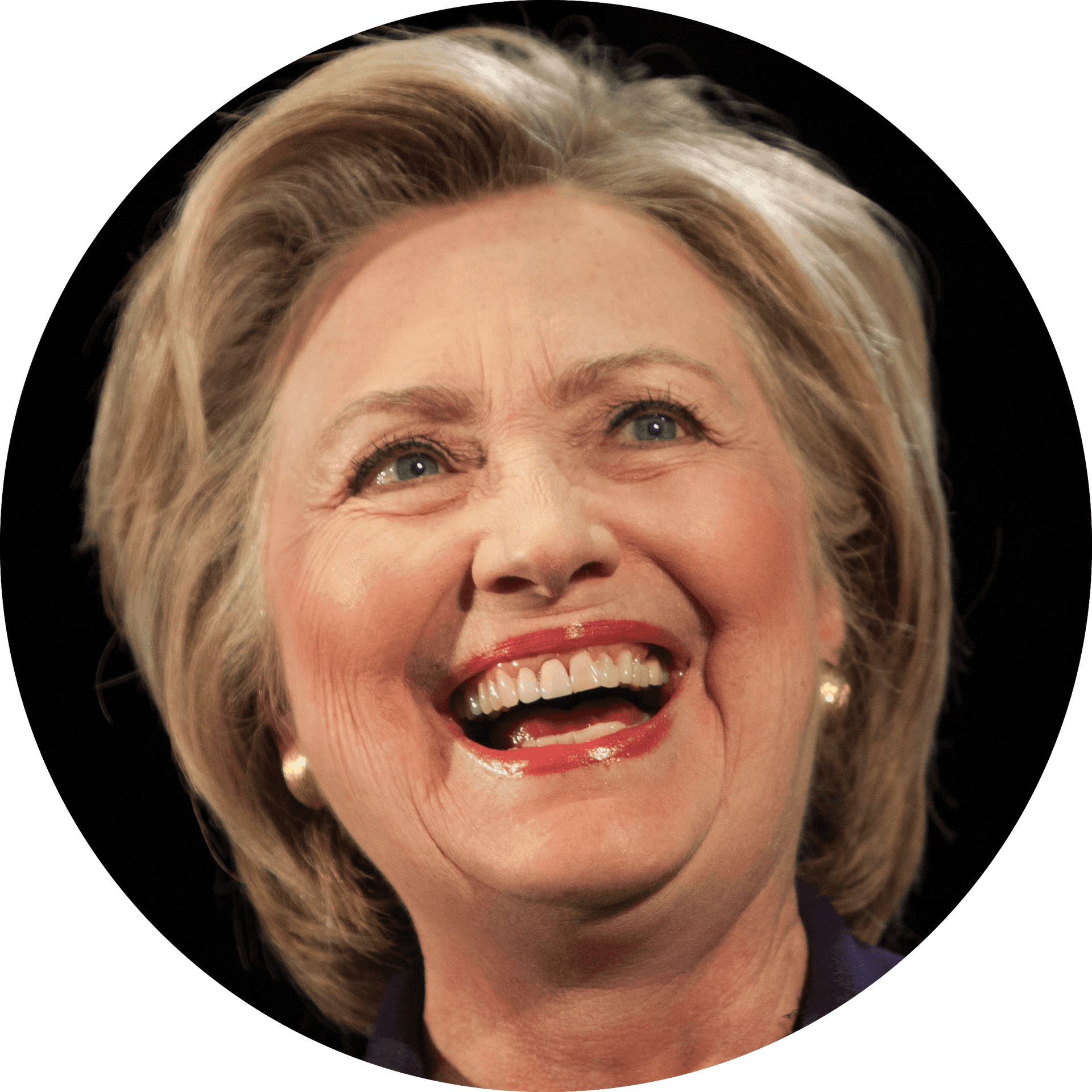 Smiling Political Figure Circle Portrait PNG image