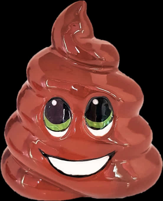 Smiling Poop Emoji Figurine PNG image