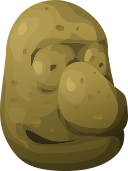 Smiling Potato Cartoon Character PNG image