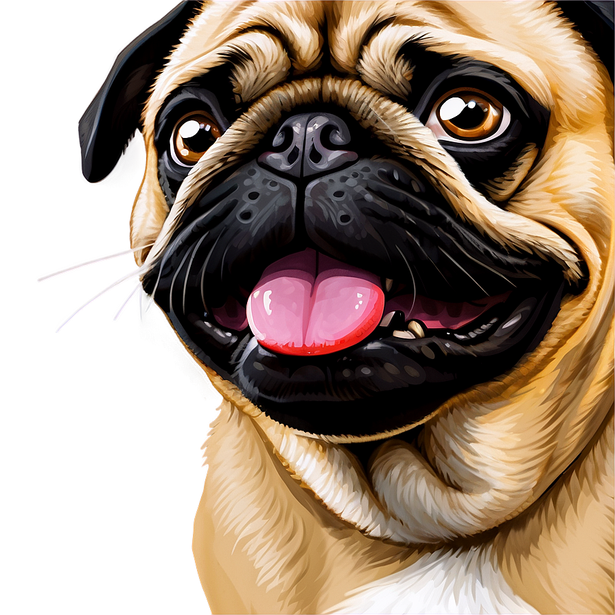 Smiling Pug Face Png Jjt PNG image