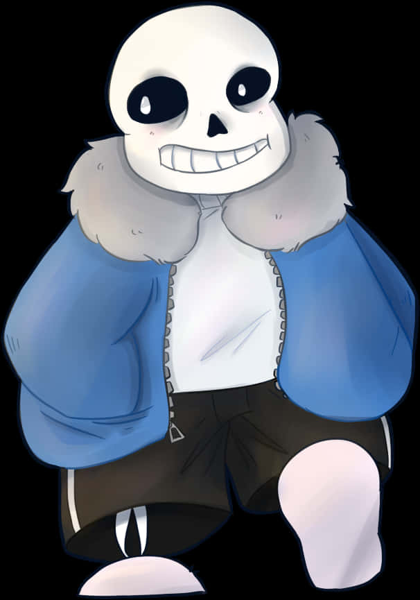 Smiling Skeleton Character Art PNG image