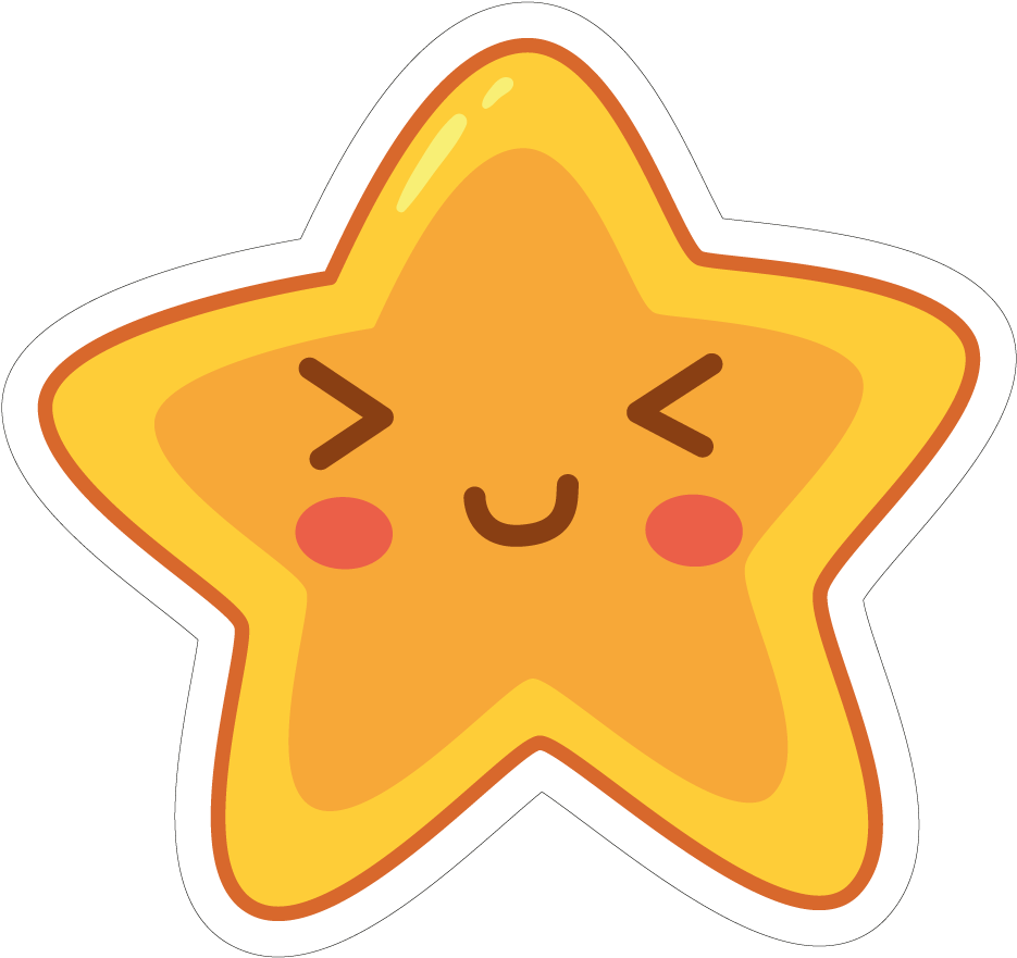 Smiling Star Sticker PNG image