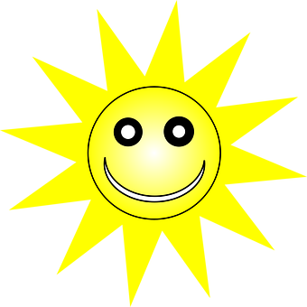 Smiling Sun Cartoon Graphic PNG image