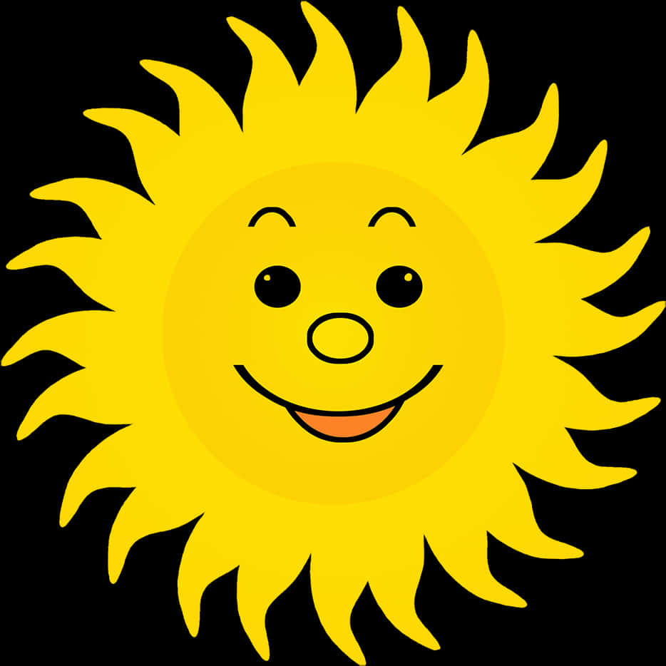 Smiling Sun Cartoon Graphic PNG image
