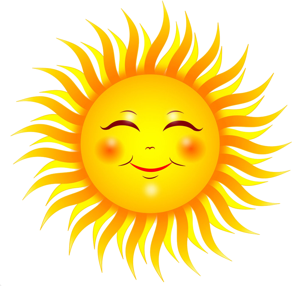 Smiling Sun Cartoon Illustration PNG image