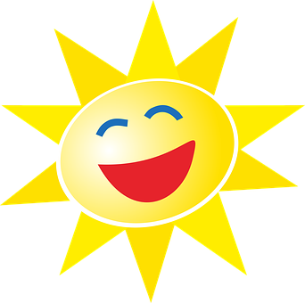 Smiling Sun Emoji Graphic PNG image
