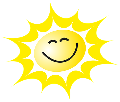 Smiling Sun Graphic PNG image
