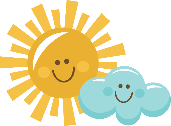 Smiling Sunand Cloud Clipart PNG image