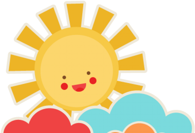 Smiling Sunand Clouds Illustration PNG image