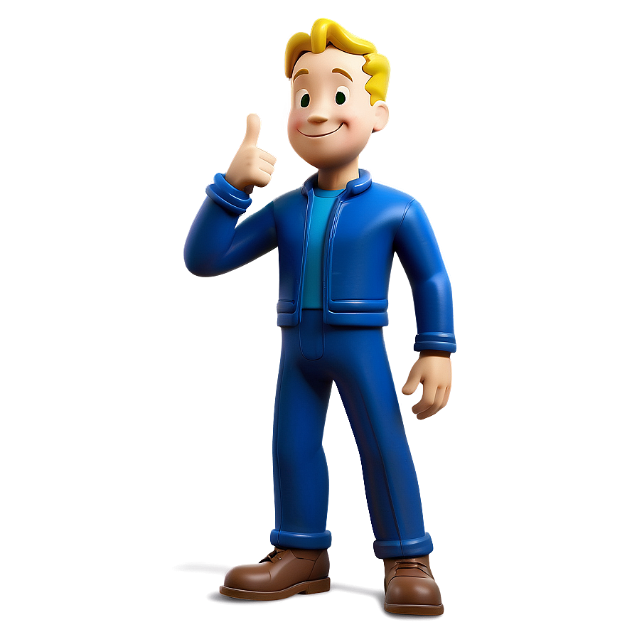 Smiling Vault Boy Clipart Png Erx48 PNG image