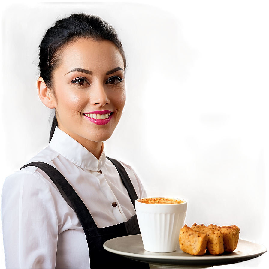 Smiling Waitress Png 06272024 PNG image