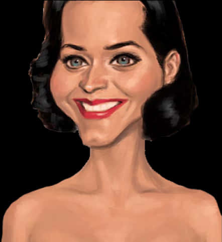 Smiling Woman Caricature PNG image