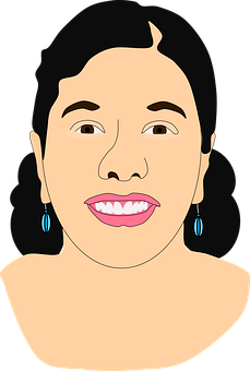 Smiling Woman Vector Portrait PNG image