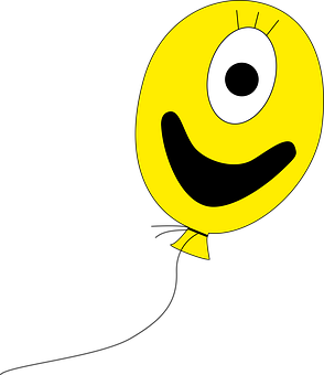 Smiling Yellow Balloon Cartoon PNG image