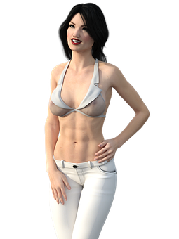 Smiling3 D Animated Girlin White Outfit PNG image