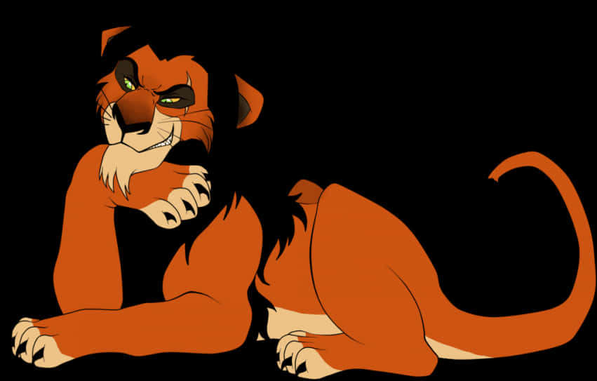 Smirking_ Animated_ Lion_ Character PNG image