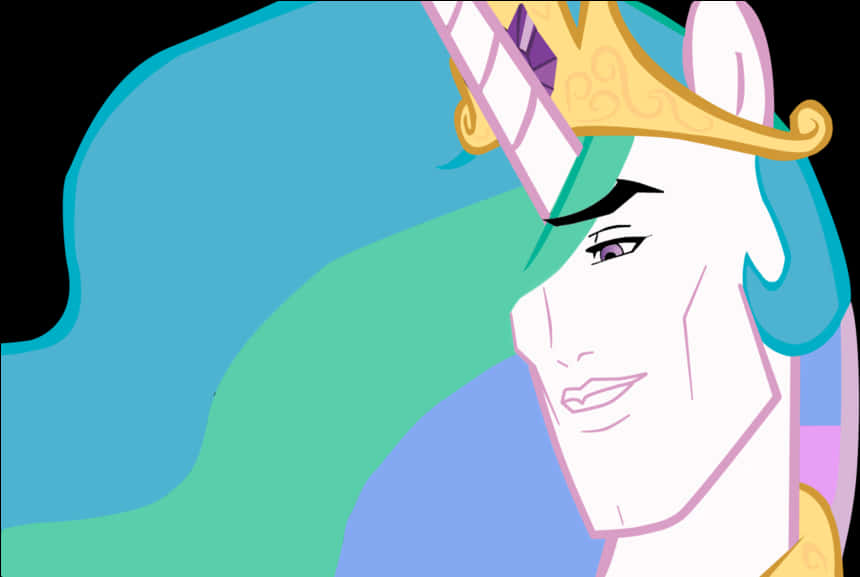 Smirking Unicorn Cartoon Character PNG image