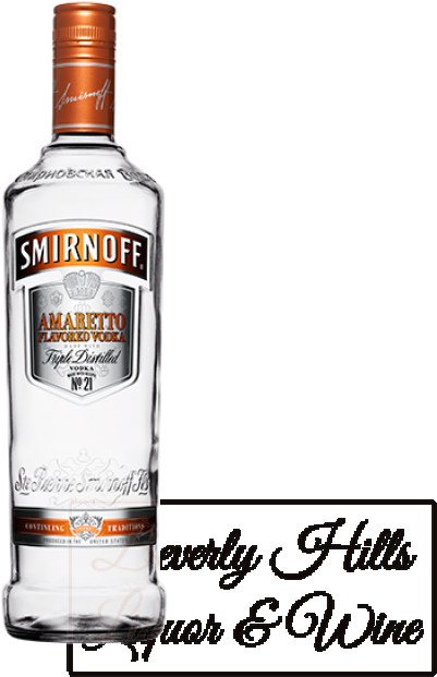 Smirnoff Amaretto Flavored Vodka Bottle PNG image