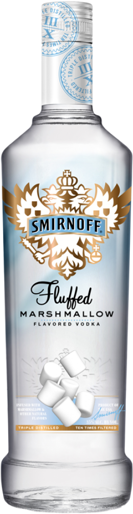 Smirnoff Fluffed Marshmallow Vodka Bottle PNG image