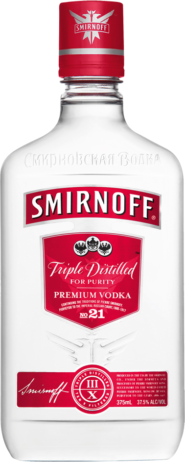 Smirnoff Premium Vodka Bottle PNG image