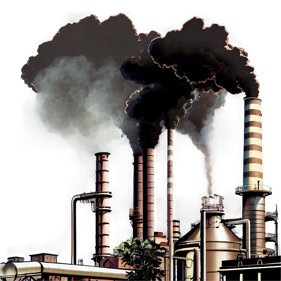 Smoggy Industrial Area Png Qba33 PNG image