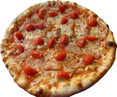 Smoked Salmon Tomato Pizza.jpg PNG image