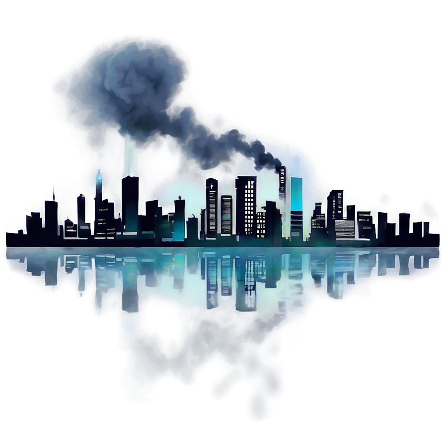 Smokey City Skyline Png 06262024 PNG image