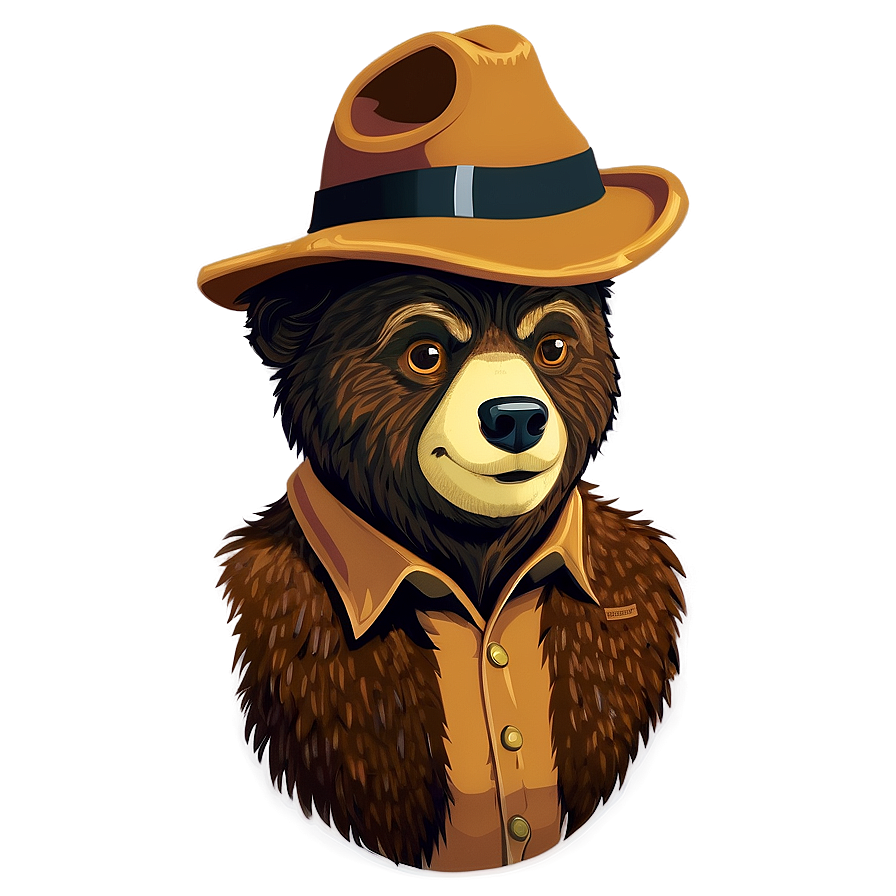 Smokey The Bear Illustration Png Elv56 PNG image