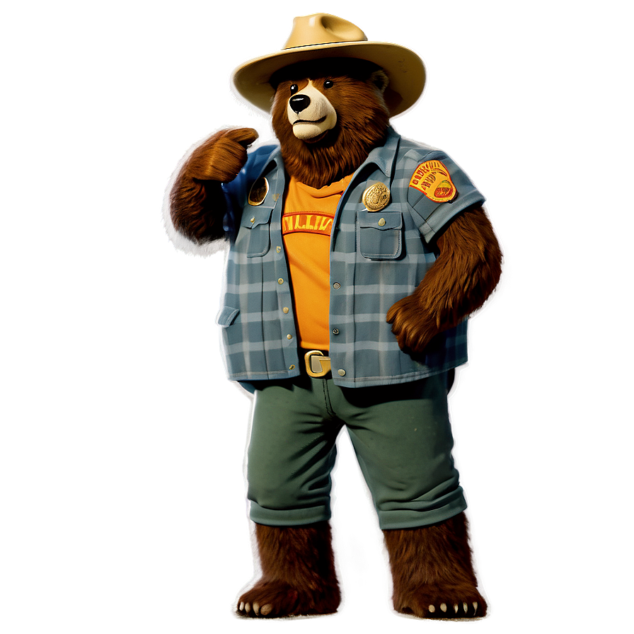 Smokey The Bear Retro Art Png Chm32 PNG image