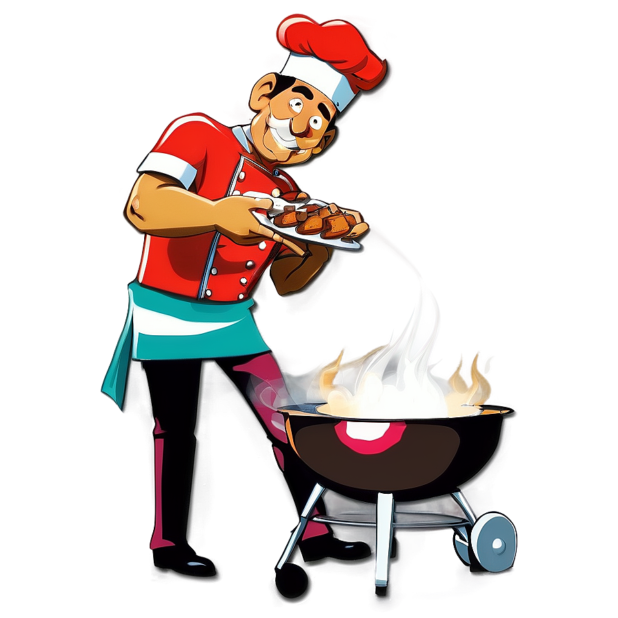 Smoking Chef With Bbq Png 82 PNG image