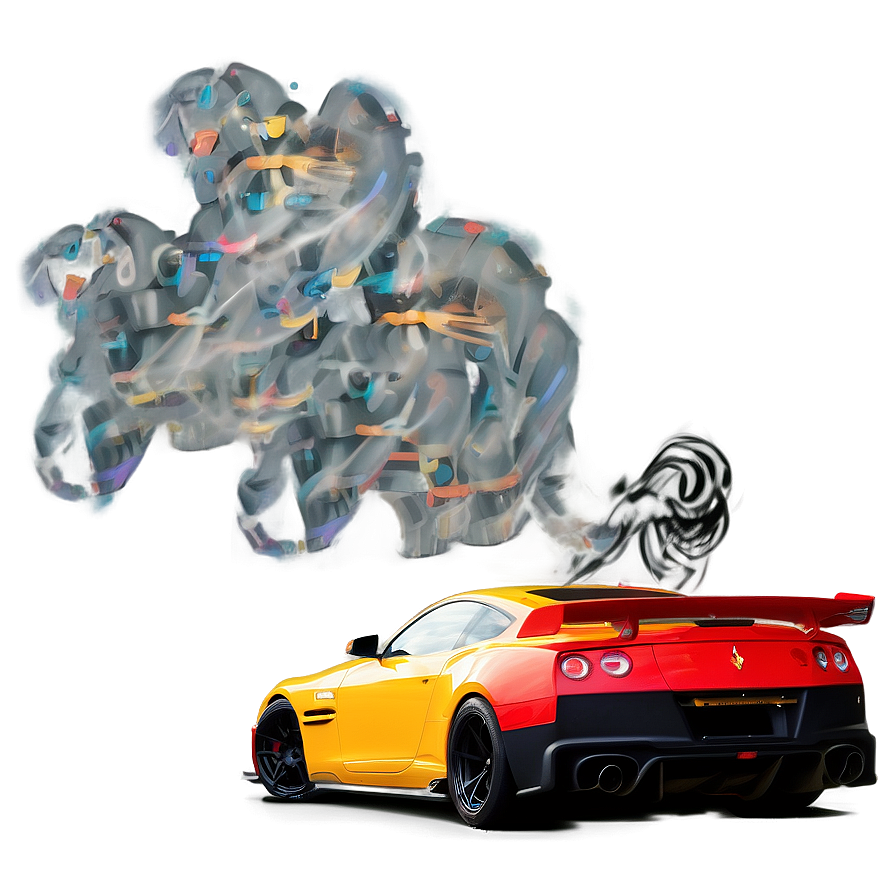 Smoking Race Car Exhaust Png 05232024 PNG image