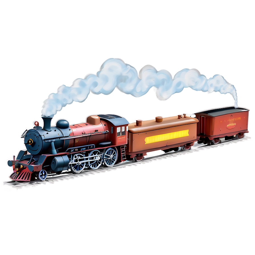 Smoking Vintage Locomotive Png Mqk PNG image