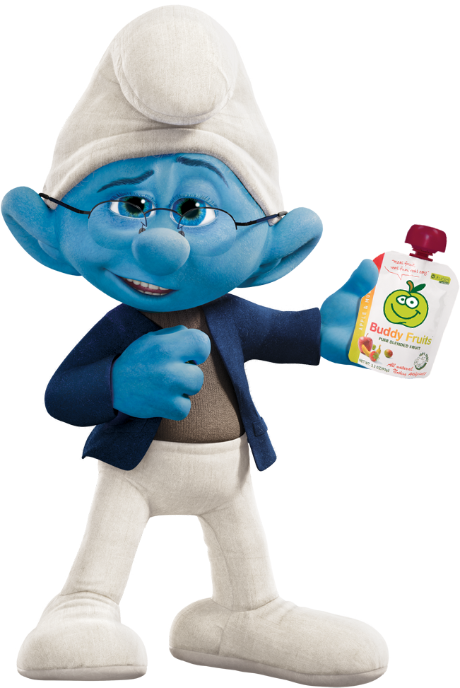 Smurf Promoting Fruit Snack PNG image