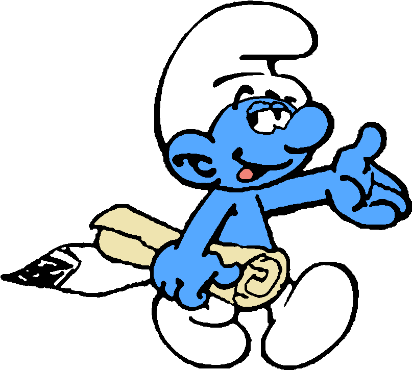 Smurf Riding Pencil PNG image