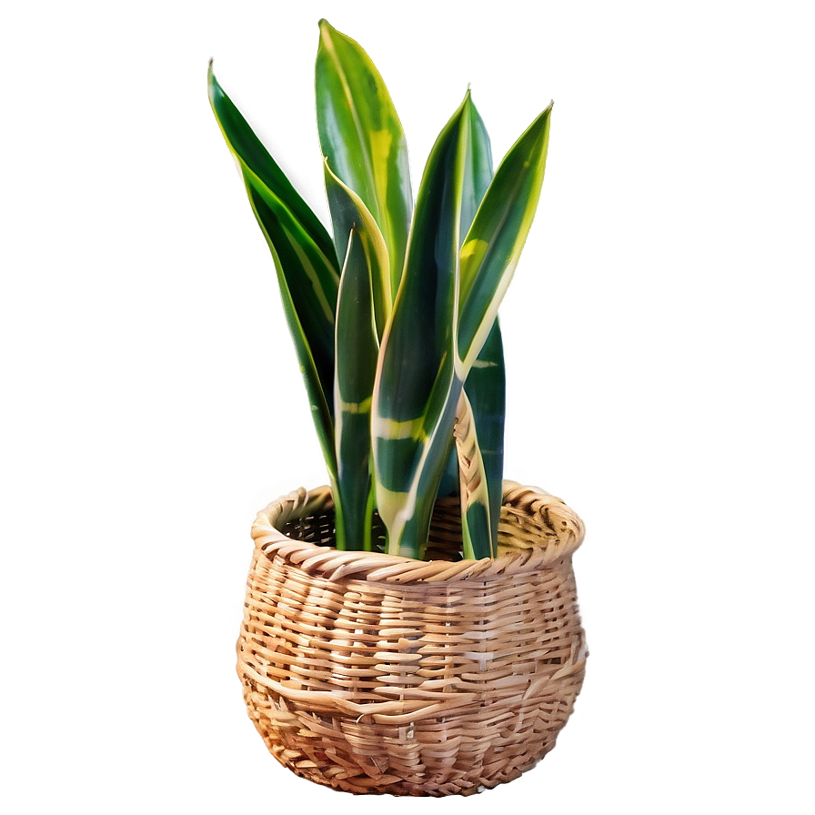 Snake Plant In Basket Png 57 PNG image