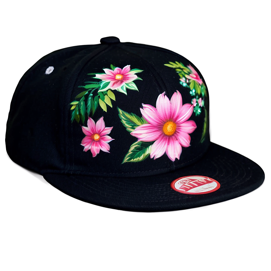 Snapback With Floral Print Png Ygn62 PNG image