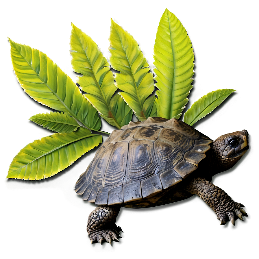 Snapping Turtle Camouflaged In Leaves Png Vmw PNG image