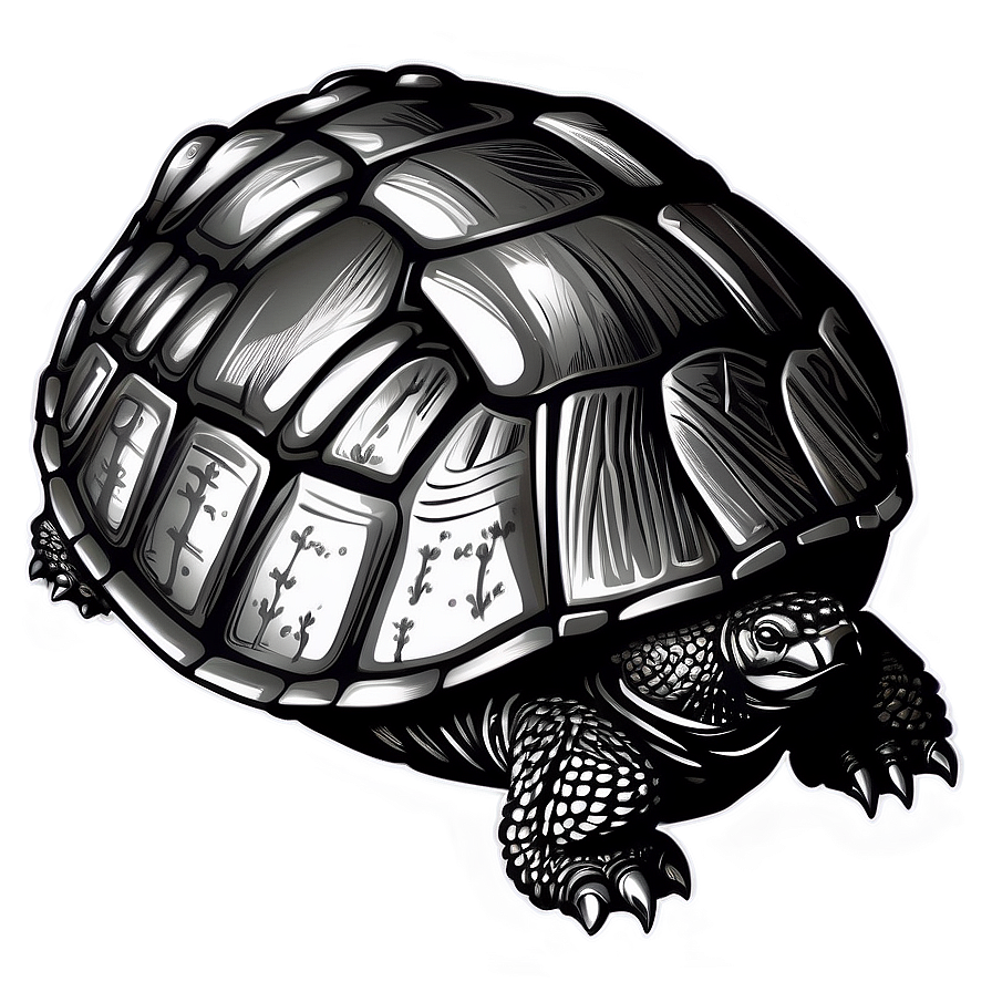 Snapping Turtle In Detailed Line Art Png Kkx62 PNG image