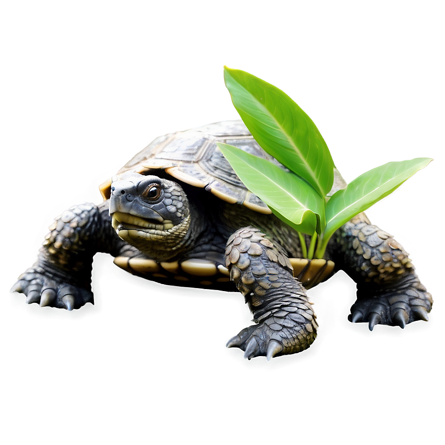 Snapping Turtle Under Leaf Shadow Png 06252024 PNG image