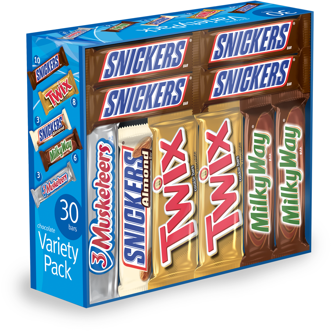 Snickers Variety Pack Chocolate Bars PNG image