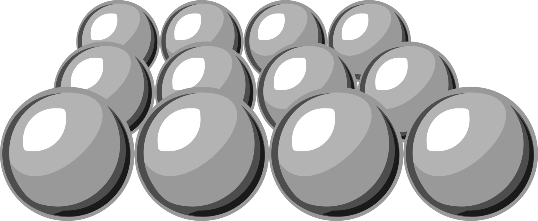 Snooker Balls Triangle Formation PNG image