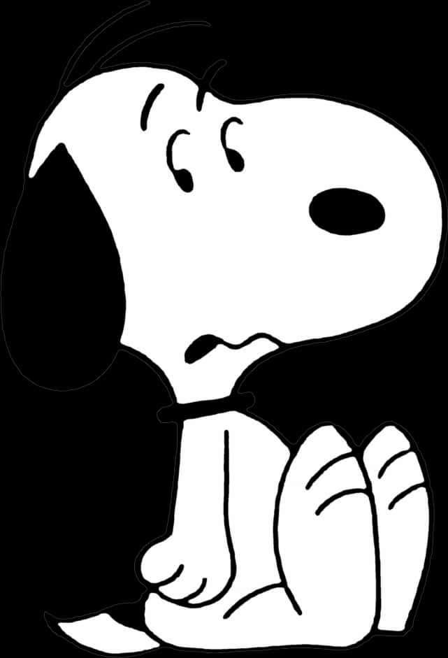 Snoopy Contemplative Pose PNG image