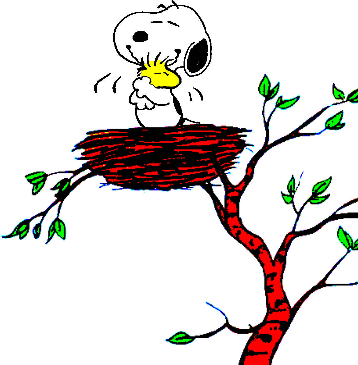 Snoopy Nestingon Tree Branch PNG image