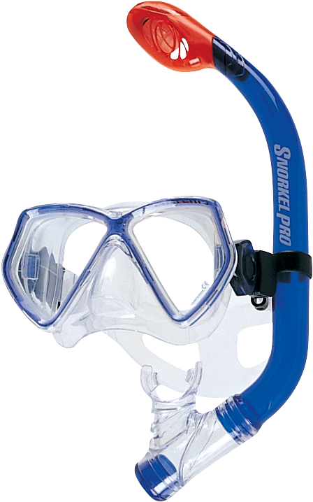 Snorkeling Gear Blueand Clear PNG image