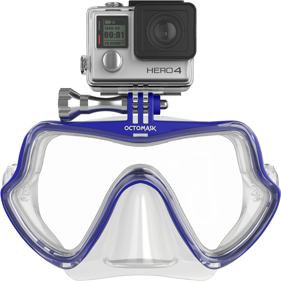 Snorkeling Maskwith Action Camera Mount PNG image