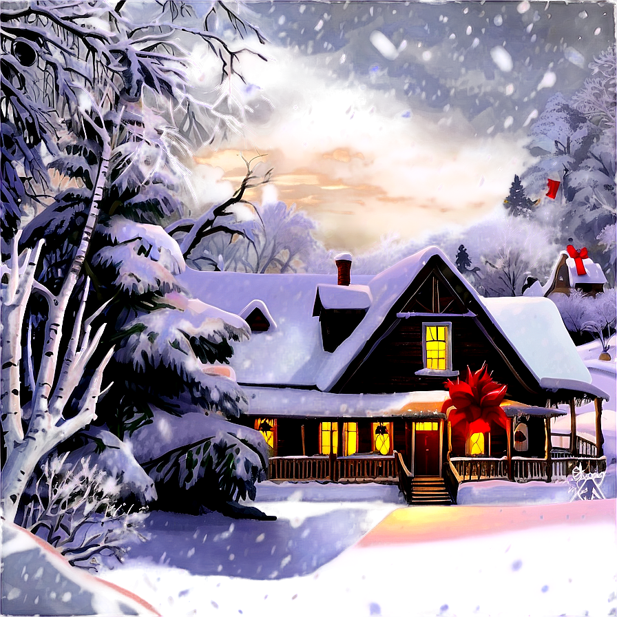 Snow Blanket Christmas Morning Png 95 PNG image