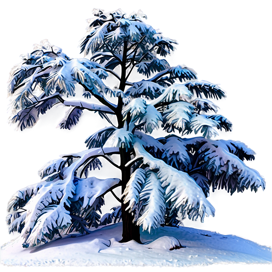 Snow Blanketed Tree Png 40 PNG image